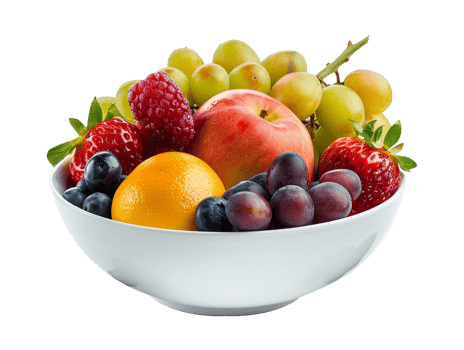 fruits in a bowl isolated png