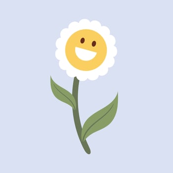 Decor Face Smile Sticker Design illustration on blue background vector