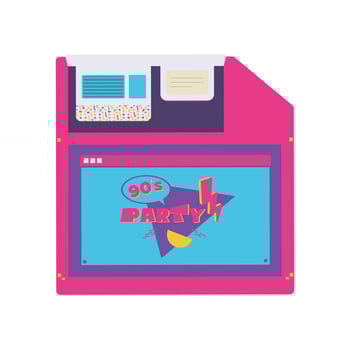 Retro storage tech design on white background vector