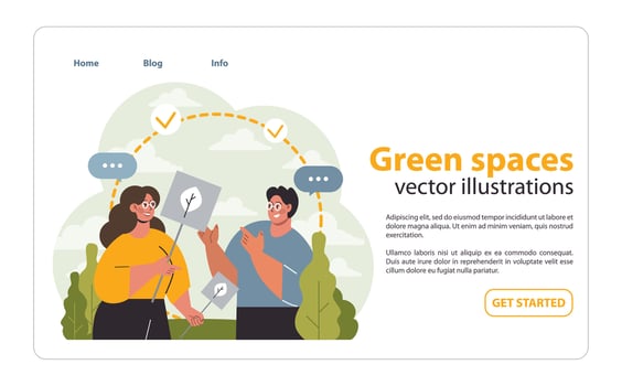 Green spaces concept. Flat illustration vector