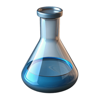 cute 3d illsutration of laboratory glass, back to school theme png
