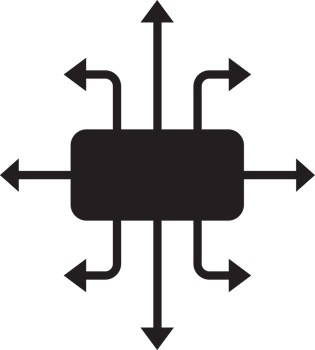 mind map square arrow glyph Icon. png