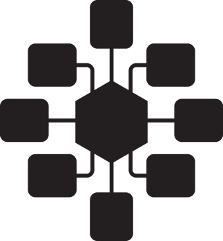 mind map square arrow glyph Icon. png