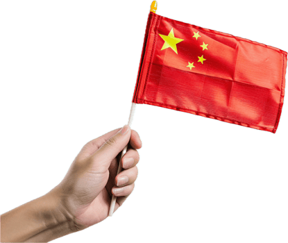 Hand Holding Small Chinese Flag. png