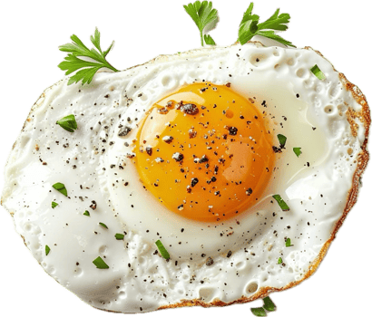 Perfectly Cooked Sunny Side Up Eggs. png