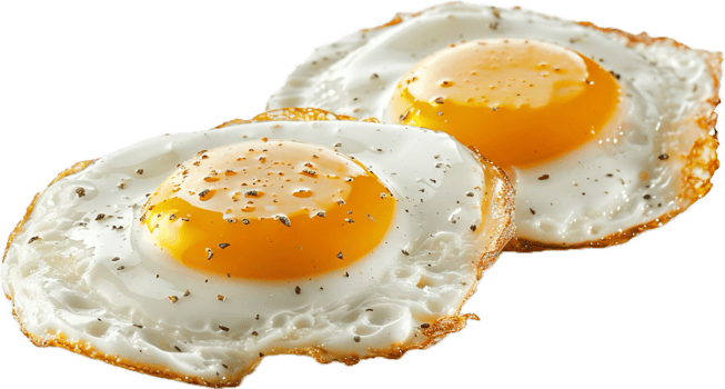 Perfectly Cooked Sunny Side Up Eggs. png