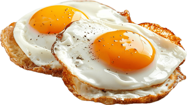 Perfectly Cooked Sunny Side Up Eggs. png