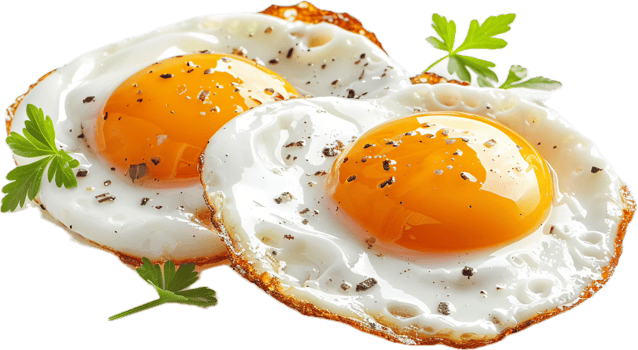 Perfectly Cooked Sunny Side Up Eggs. png