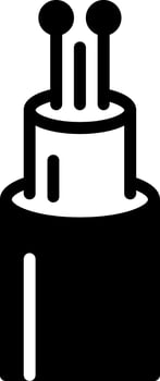 Solid black icon for fiber vector