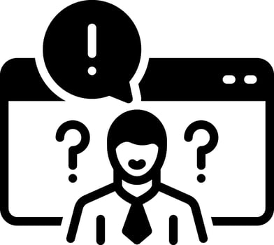 Solid black icon for customers questions vector