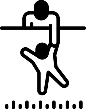 Solid black icon for help vector
