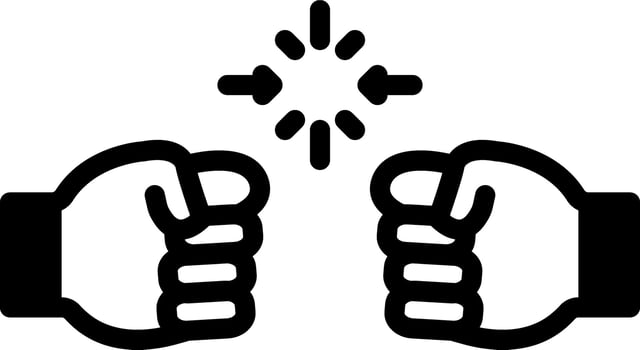 Solid black icon for conflict resolution vector