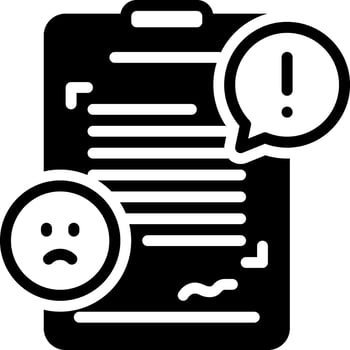 Solid black icon for complaint vector