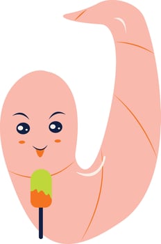 Earthworm Cartoon Character Isolated on White Background. Earthworm Mascot. Illustration Design. vector