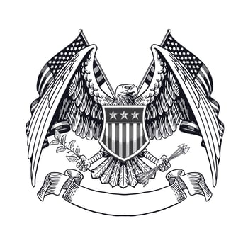 American Eagle hand drawn Illustration vector