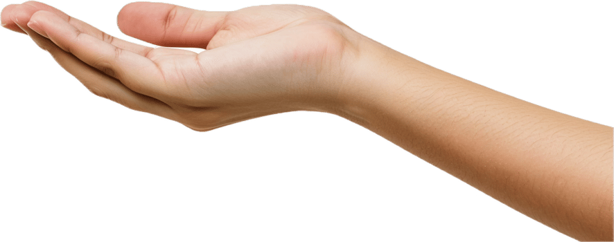 Outstretched hand palm up. png