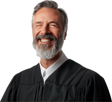 Smiling Male Judge in Judicial Robes. png