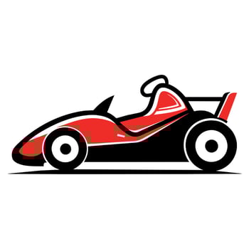 stylish go cart silhouette isolated white background vector