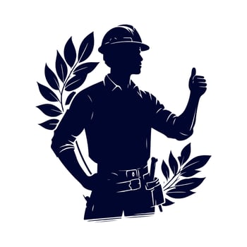 Worker silhouettes Clip art isolated illustration on white background vector