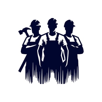 Worker silhouettes Clip art isolated illustration on white background vector