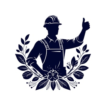 Worker silhouettes Clip art isolated illustration on white background vector