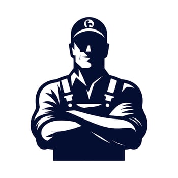 Worker silhouettes Clip art isolated illustration on white background vector