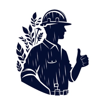 Worker silhouettes Clip art isolated illustration on white background vector