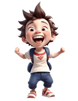 3d illustration of a male student using a school bag. Study and education concept png