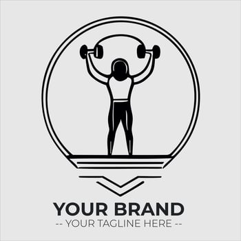 Gym Fitness Minimalist Logo Concept vector