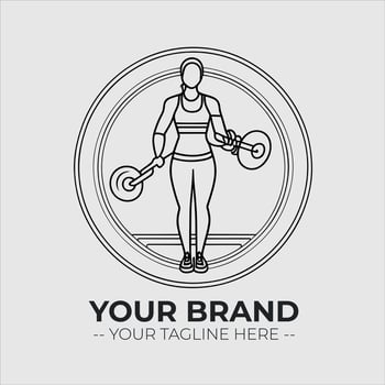 Gym Fitness Minimalist Logo Concept vector