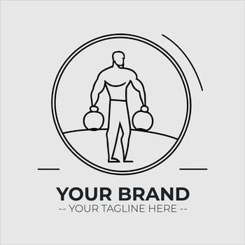 Gym Fitness Minimalist Logo Concept vector