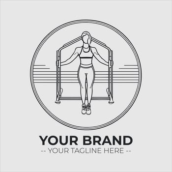 Gym Fitness Minimalist Logo Concept vector