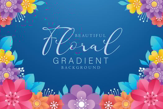 Beautiful Template Colorful floral gradient background vector