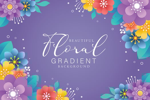 Beautiful Template Colorful floral gradient background vector