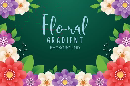 Beautiful Template Colorful floral gradient background vector