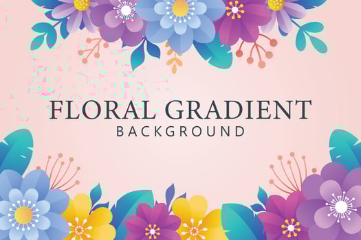 Beautiful Template Colorful floral gradient background vector