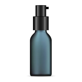 Essence Bottle. Cosmetic Product Container. Luxury Serum Template for Advertising. Eye Skin Foundation Treatment Glass Packaging with Pump Dispenser. Smooth Gel Toner Mockup. Medical Dna Liquid. vector