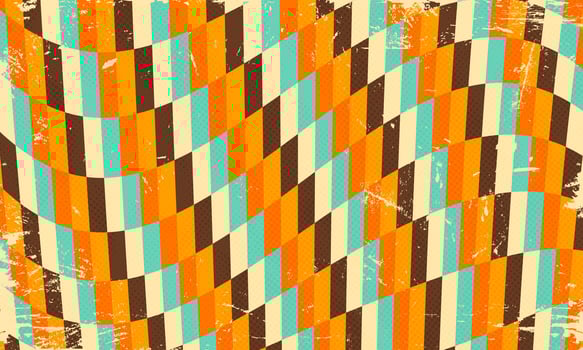 Textured Abstract Vintage Retro Wavy Geometric Shape Line 60s 70s 80s Aesthetic Background Pattern vector