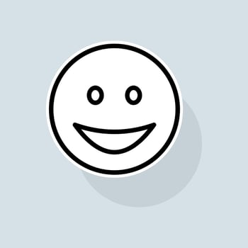 Emoji with a smile line icon. Communication, emoticons, chats, stickers, attitude, emotions, mood. Emoji concept. sticker line icon on white background vector