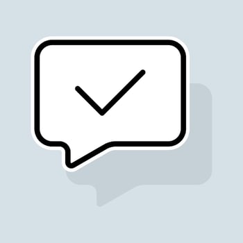 Check mark line icon. Like, dislike, rate the service, clipboard with checkmark, rating, clipboard with thumbs up. Feedback concept. sticker line icon on white background vector