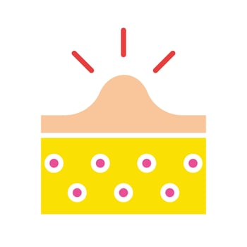 Acne treatment line icon. Cosmetics, moisturizer, face mask, hypoallergenic. colored icon on a white background for business vector