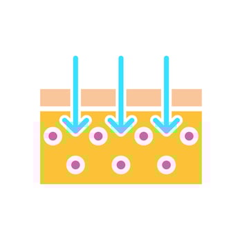Skin moisturizing line icon. Korean cosmetics, sunscreen, skin protection. colored icon on a white background for business vector