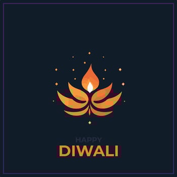 Diwali Festival Minimalist Logo Concept vector