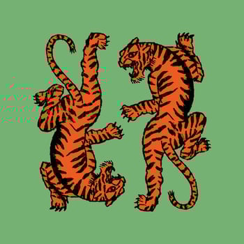 old school tiger tattoo illustration vector