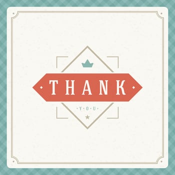Thank You Typography Message Vintage Greeting Card design template vector