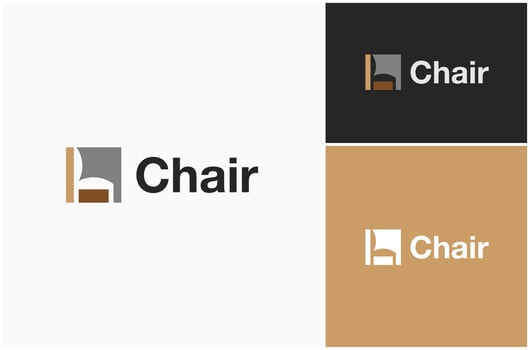 Chair Cushion Wood Furniture Furnishing Abstract Simple Square Logo Design Illustration vector