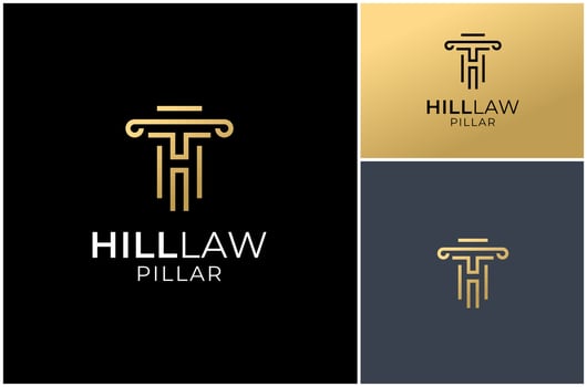 Letter H Pillar Column Lawyer Attorney Law Firm Gold Luxury Logo Design Illustration vector