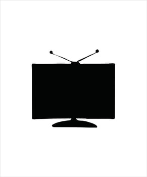 Television silhouette illustrator vector