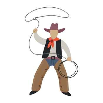 Cowboy with lasso icon clipart avatar logotype isolated illustration vector