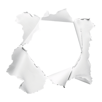 Transparent Background Cutout of White Paper with Hole png